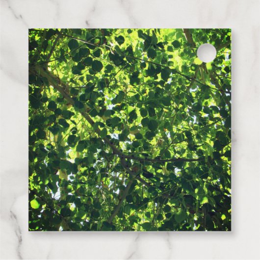 Wiedersehen-Grüne Blätter Tree Branches Event Geschenkanhänger (Rückseite)