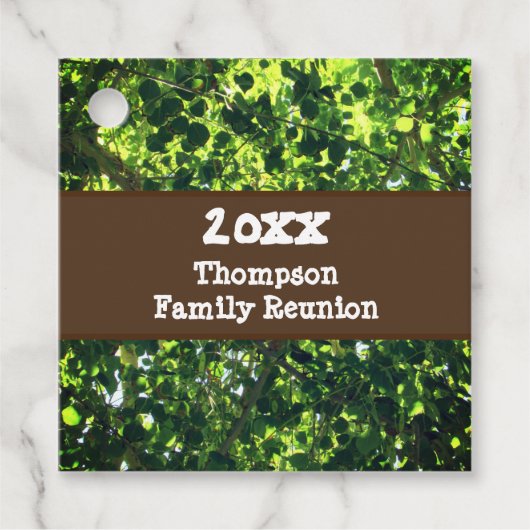 Wiedersehen-Grüne Blätter Tree Branches Event Geschenkanhänger (Vorderseite)