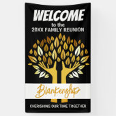 Wiedersehen Hands der Familie Tree Blätter benutze Banner (Vertikal)