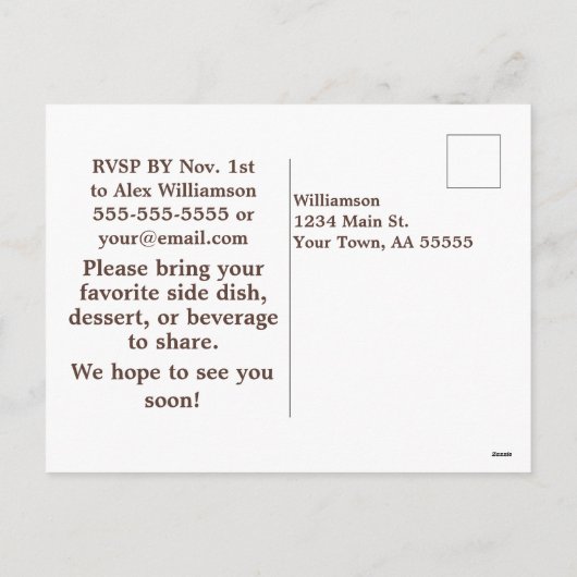 Wiedersehen Herbst Herbst Erntedank Einladung (Rückseite)