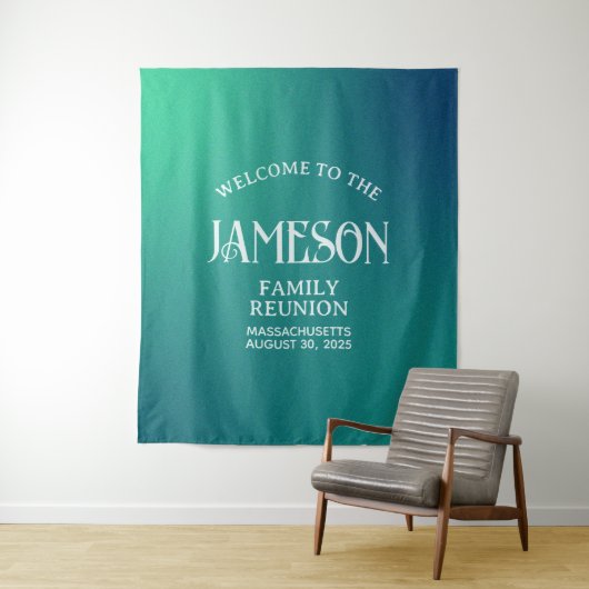 Wiedersehen-Hintergrund für moderne Gradient-Famil Wandteppich (Beispiel)