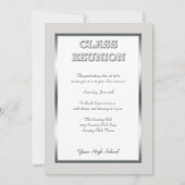 Wiedersehen in der High School in Silver und White Einladung (Vorderseite)