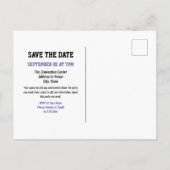 Wiedersehen in der Schulklasse Save the Date Lila Ankündigungspostkarte (Rückseite)