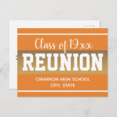 Wiedersehen in der Schulklasse Save the Date Orang Ankündigungspostkarte (Vorne/Hinten)