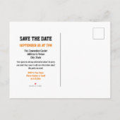 Wiedersehen in der Schulklasse Save the Date Orang Ankündigungspostkarte (Rückseite)