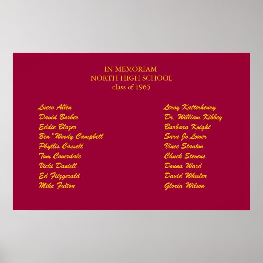 Wiedersehen in Memorialplakaten Poster (Vorne)