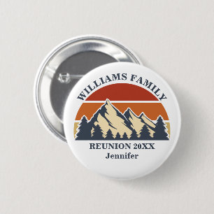 Wiedersehen-Individuelle Name-Tag der Bergfamilie Button