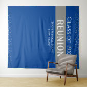 Wiedersehen jedes Jahr in Blau und Silber Wandteppich (Beispiel (Horizontal))