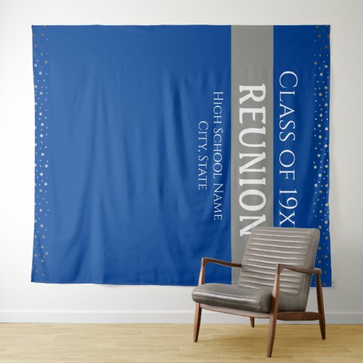 Wiedersehen jedes Jahr in Blau und Silber Wandteppich (Beispiel (Horizontal))