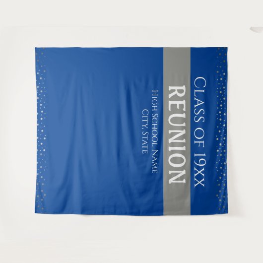 Wiedersehen jedes Jahr in Blau und Silber Wandteppich (Vorderseite (Horizontal))