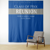 Wiedersehen jedes Jahr in Blau und Silber Wandteppich (Beispiel)