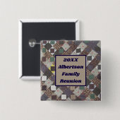 Wiedersehen Keepake-Patchwork-Quiltmuster Button (Vorne & Hinten)