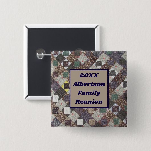 Wiedersehen Keepake-Patchwork-Quiltmuster Button (Vorne & Hinten)