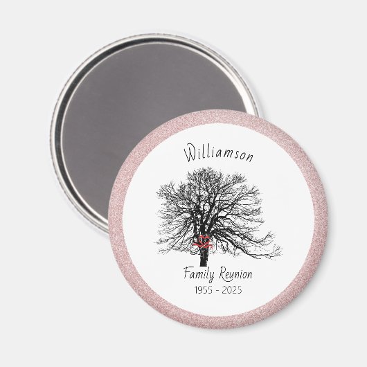 Wiedersehen Keepake-Tree | Rose Gold Glitzer Magnet (Vorderseite/Rückseite)