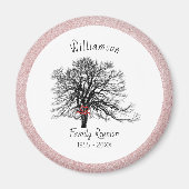 Wiedersehen Keepake-Tree | Rose Gold Glitzer Magnet (Vorne)