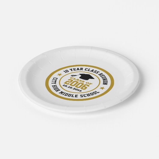 Wiedersehen-Klasse für Abschluss im Jahr Pappteller (Schrägansicht)