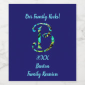 Wiedersehen-Krawatte-Farbbuchstabe B Monogramm Weinetikett (Einzelnes Label)