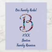 Wiedersehen-Krawatte-Farbbuchstabe B Monogramm Weinetikett (Einzelnes Label)