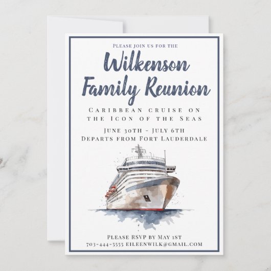 Wiedersehen Kreuzfahrt zur Familie Paradies Einladung (Vorderseite)