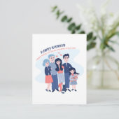 Wiedersehen Leben in der Familie beginnt Liebe nie Dankeskarte (Stehend Vorderseite)