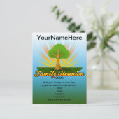 Wiedersehen-Logo der grünen Baumfamilie Postkarte (Stehend Vorderseite)