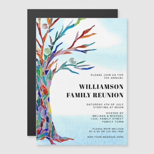 Wiedersehen MagnetIc Einladungskarte der Familie T Magneteinladung (Vorne/Hinten)