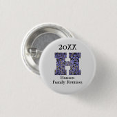 Wiedersehen Memento Letter H Monogram Keepake Button (Vorne & Hinten)