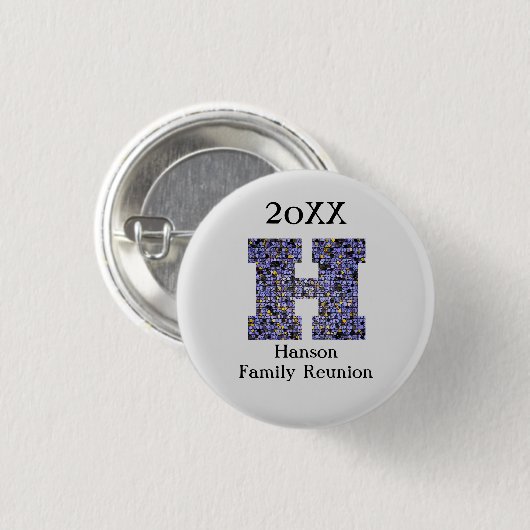 Wiedersehen Memento Letter H Monogram Keepake Button (Vorne & Hinten)