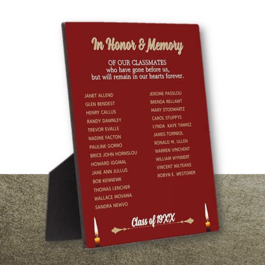 Wiedersehen Memorial Tribute tabletts Fotoplatte