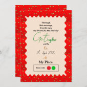 Wiedersehen mit Erdbeere Einladung (Vorne/Hinten)