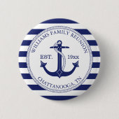 Wiedersehen Mit Monogramm Name Nautical Anchor Button (Vorderseite)