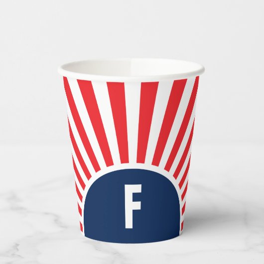 Wiedersehen Monogram Red White Paper Cup Pappbecher (Links)