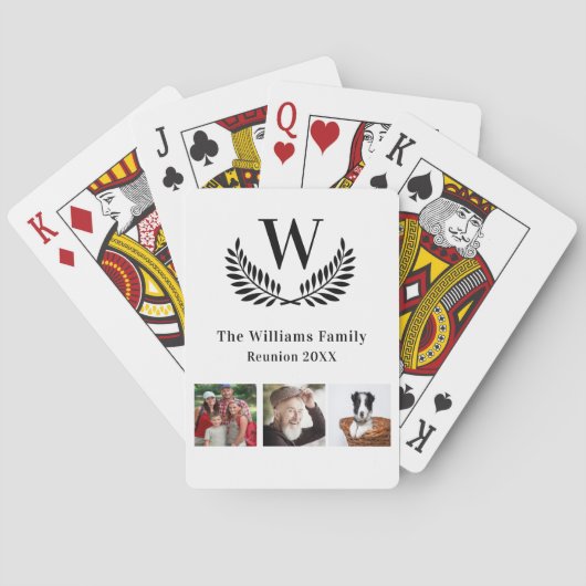 Wiedersehen-Monogramm-Foto Spielkarten (Rückseite)