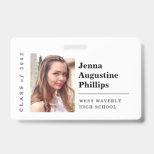 Wiedersehen Name Abzeichen / Tag mit Foto Ausweis (Vorderseite)