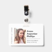 Wiedersehen Name Abzeichen / Tag mit Foto Ausweis (Vorderseite mit Clip)