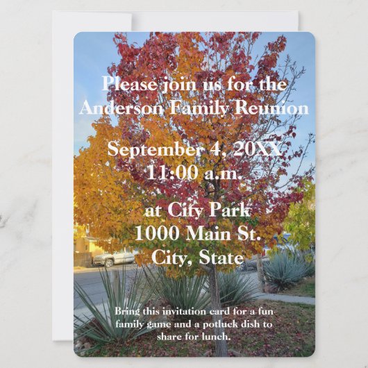 Wiedersehen Name Bingo Game - farbenfroher Fall Tr (Rückseite)