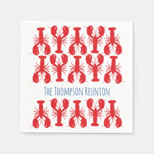 Wiedersehen NAME Coastal Beach Fun - Red Lobsters  Serviette