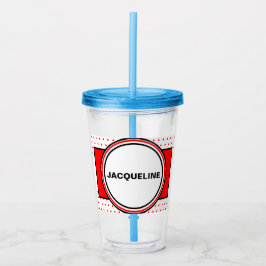 Wiedersehen Name der Red Polka Dots Familie Acryltrinkbecher