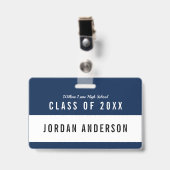 Wiedersehen-Name für die bearbeitbare Farbschule Ausweis (Vorderseite mit Clip)