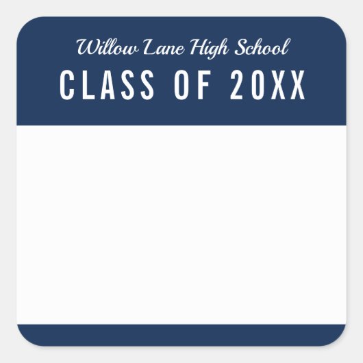 Wiedersehen-Name für die bearbeitbare Farbschule Quadratischer Aufkleber (Vorderseite)