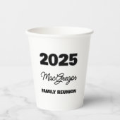 Wiedersehen Name Jahr der Familie Pappbecher (Vorderseite)