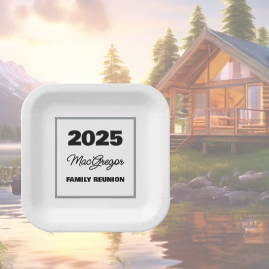 Wiedersehen Name Jahr der Familie Pappteller