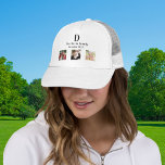 Wiedersehen-Name-Monogramm-Foto-Collage Truckerkappe<br><div class="desc">Personalisieren und fügen Sie Ihren Monogramm-Buchstaben,  Familiennamen und das Wiedersehen-Jahr Ihrer Familie hinzu. Schwarze Buchstaben. Fügen Sie 3 Ihrer eigenen Fotos hinzu. Diese Kappe ist auch in unserem Geschäft mit dem Monogramm erhältlich.</div>