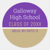 Wiedersehen Name-Tag-Aufkleber für benutzerdefinie Runder Aufkleber (Vorderseite)