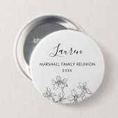 Wiedersehen Name-Tag der Familie, Blumenmuster Button (Vorne & Hinten)