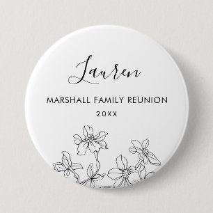 Wiedersehen Name-Tag der Familie, Blumenmuster Button