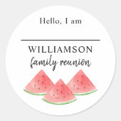 Wiedersehen Name-Tag der Familie Watermelon Runder Aufkleber (Vorderseite)