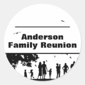 Wiedersehen-Namensaufkleber für Schwarze Silhouett Runder Aufkleber (Vorderseite)