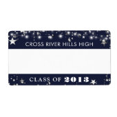 Wiedersehen Navy Blue Stars Name Tag (Vorne)