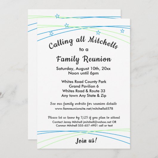 Wiedersehen oder Party Einladung der Whimsical Sta (Vorne/Hinten)